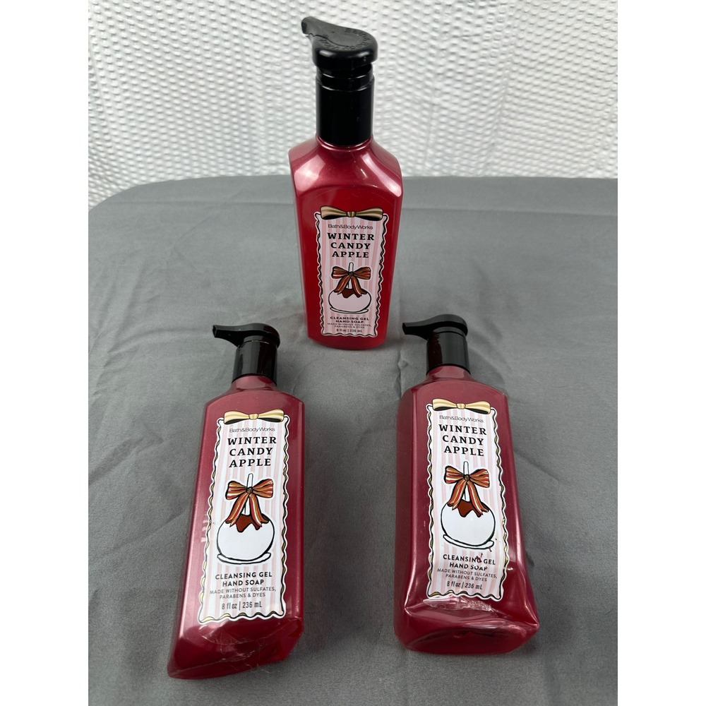 Winter Candy Apple Lot of 3‎ Bath & Body Works Cleansing Gel Hand Soap 2025 New